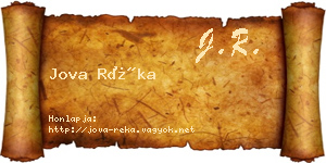 Jova Réka névjegykártya